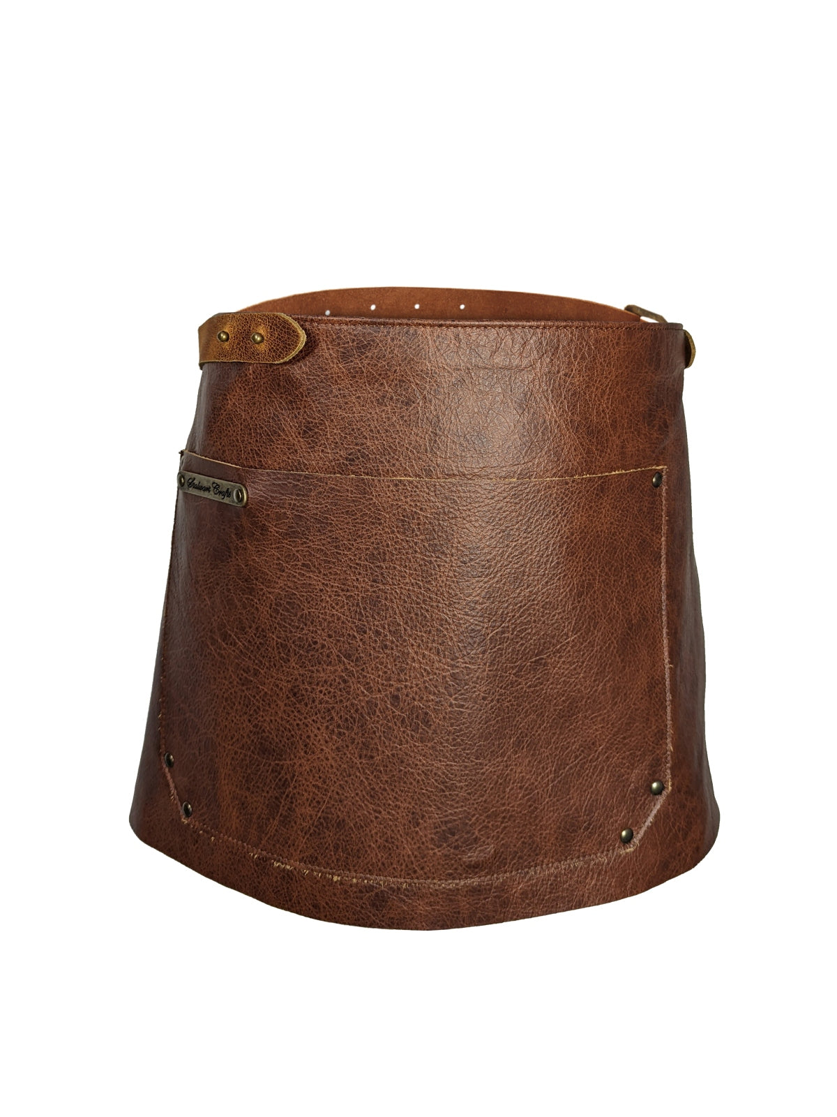 Leather Waist Apron Deluxe Brown by STW -  ChefsCotton
